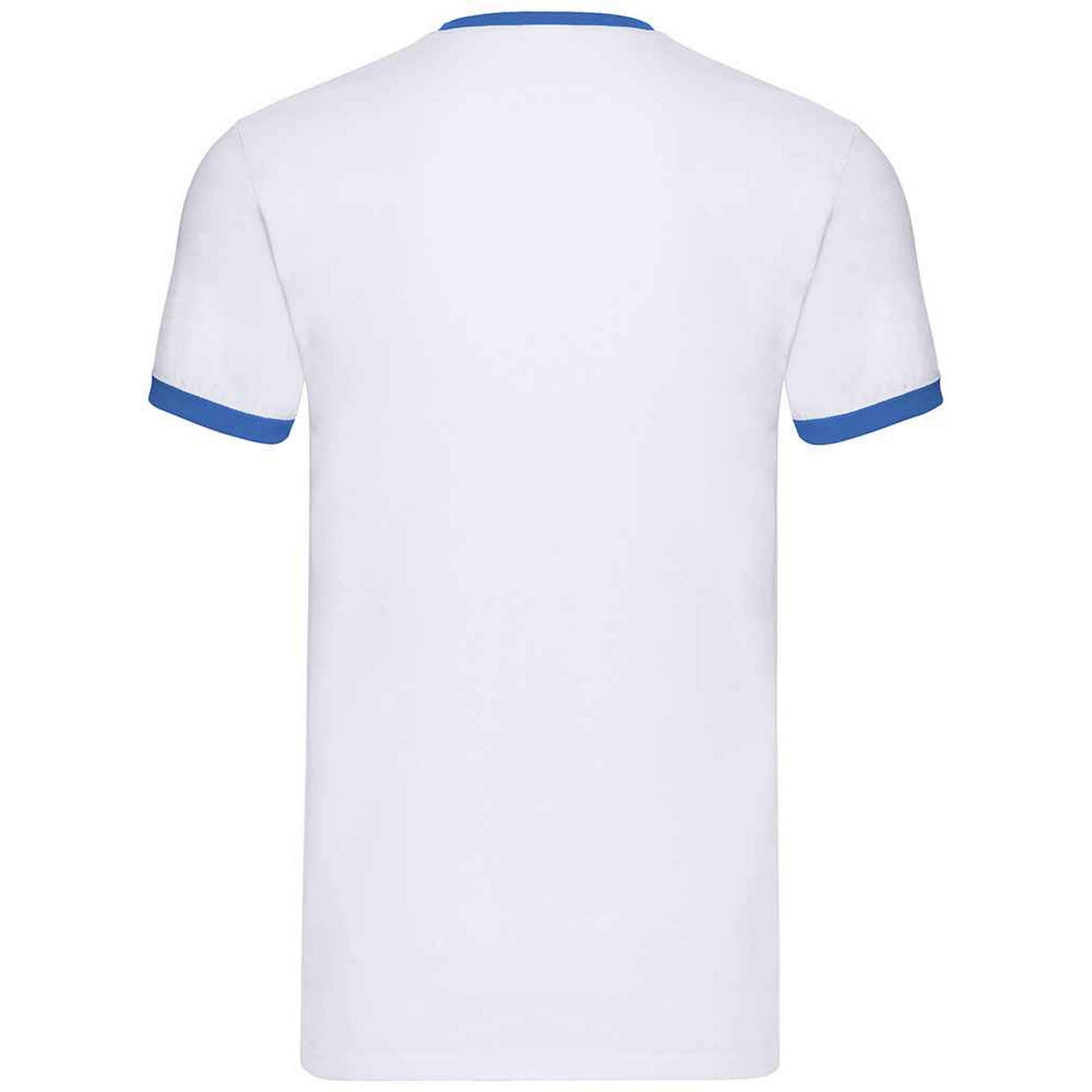 White-Royal Blue - Back - Fruit of the Loom Mens Ringer Contrast T-Shirt