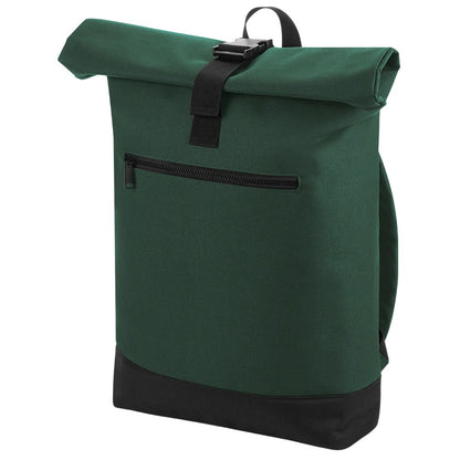 Bottle Green - Front - Bagbase Roll Top Backpack