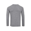 Grey Marl - Back - Premier Mens Long John Roll Sleeve T-Shirt