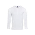 White - Front - Premier Mens Long John Roll Sleeve T-Shirt