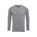 Grey Marl - Front - Premier Mens Long John Roll Sleeve T-Shirt