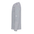 White-Navy - Side - Premier Mens Long John Stripe Roll Sleeve T-Shirt