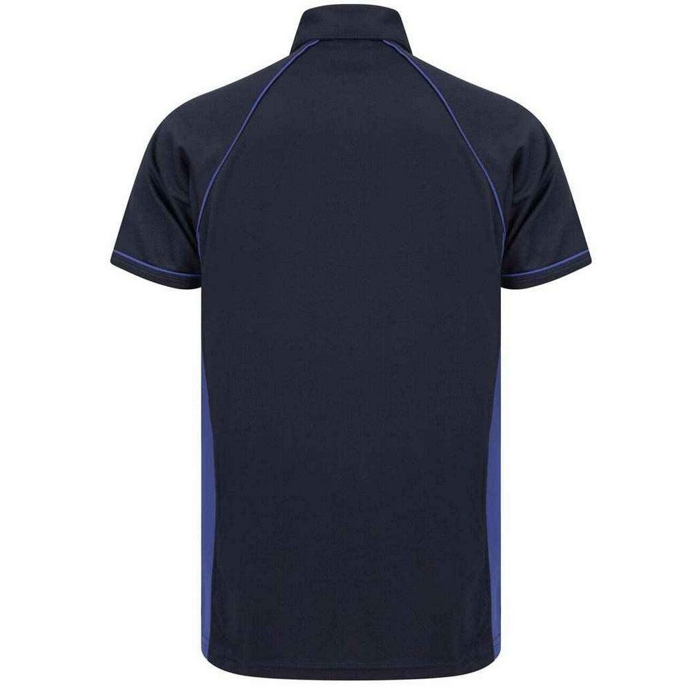 Navy-Royal Blue - Back - Finden & Hales Childrens-Kids Performance Contrast Piping Polo Shirt