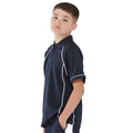 Navy-White - Back - Finden & Hales Childrens-Kids Performance Contrast Piping Polo Shirt