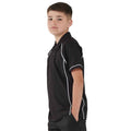 Black-White - Back - Finden & Hales Childrens-Kids Performance Contrast Piping Polo Shirt