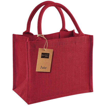 Red - Front - Westford Mill Jute Mini Gift Bag