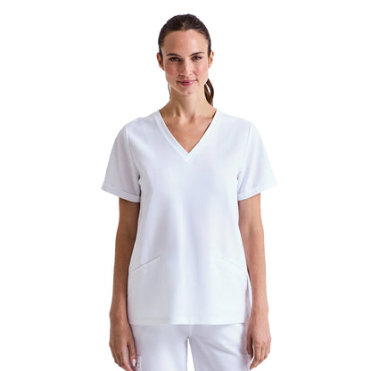 Vital White - Side - Onna Womens-Ladies Roll Up Work Tunic