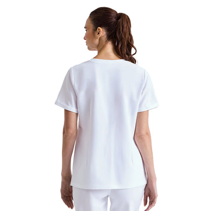 Vital White - Back - Onna Womens-Ladies Roll Up Work Tunic