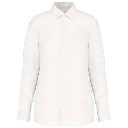 White - Front - Native Spirit Womens-Ladies Linen Long-Sleeved Shirt
