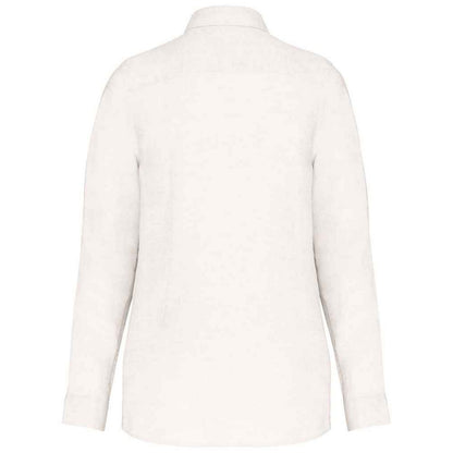 White - Back - Native Spirit Womens-Ladies Linen Long-Sleeved Shirt