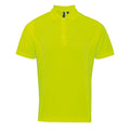 Neon Yellow - Front - Premier Mens Coolchecker Pique Polo Shirt