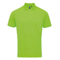 Neon Green - Front - Premier Mens Coolchecker Pique Polo Shirt