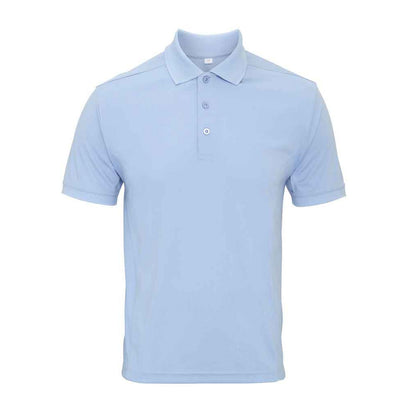 Light Blue - Front - Premier Mens Coolchecker Pique Polo Shirt