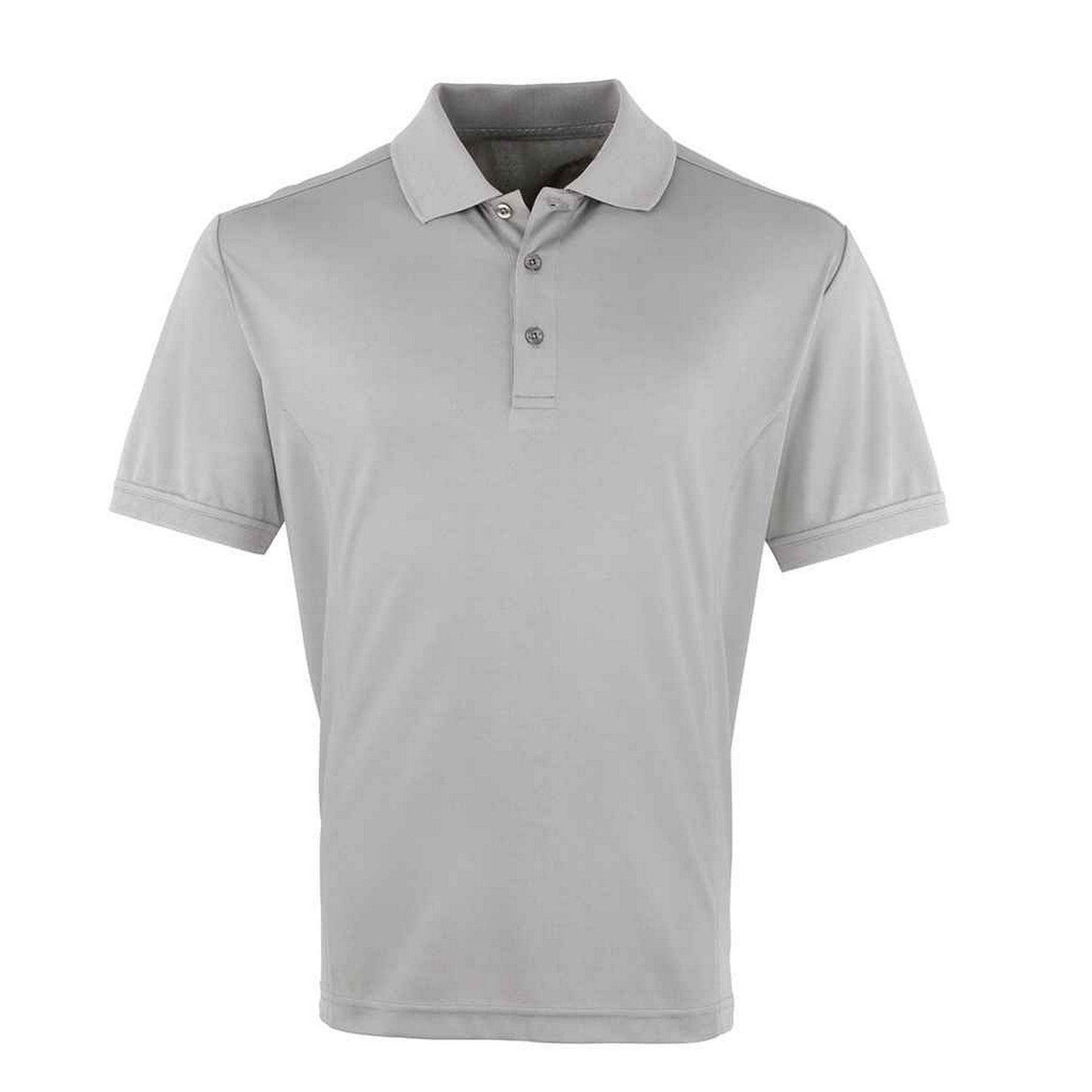 Silver - Front - Premier Mens Coolchecker Pique Polo Shirt
