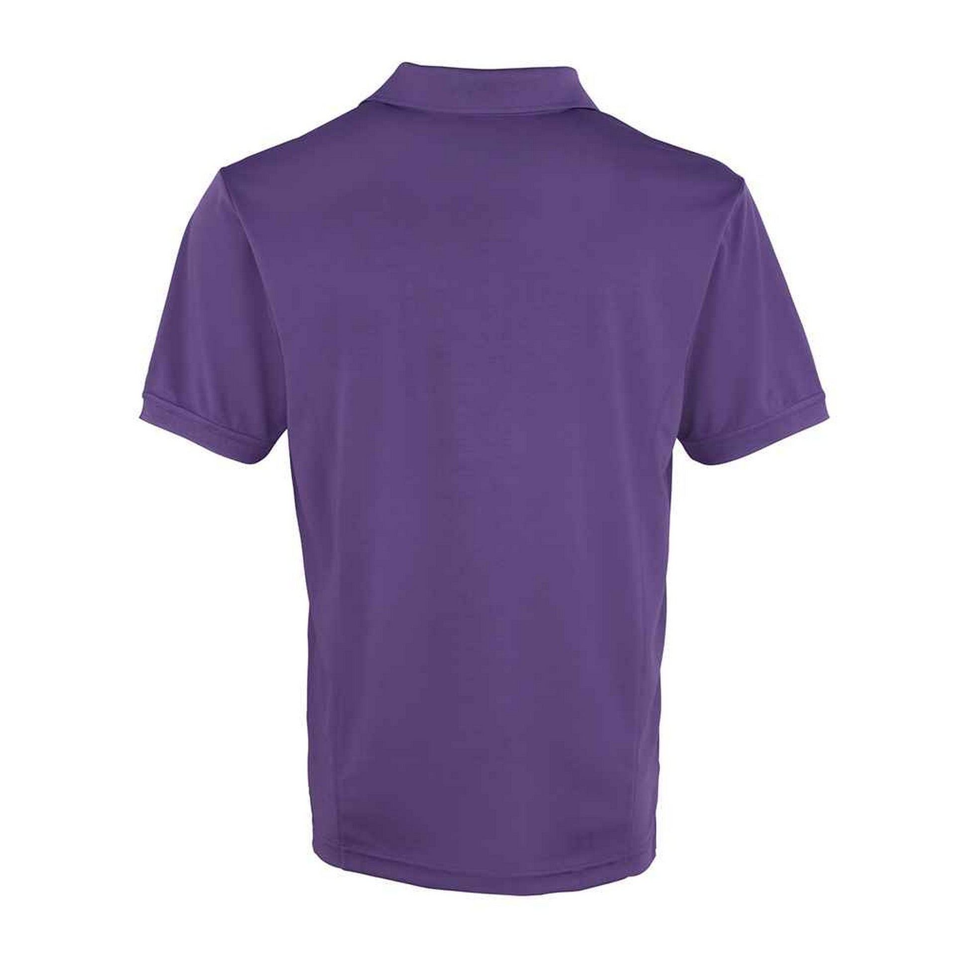 Purple - Back - Premier Mens Coolchecker Pique Polo Shirt