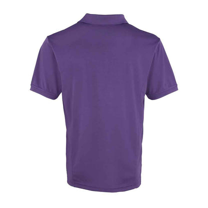 Purple - Back - Premier Mens Coolchecker Pique Polo Shirt
