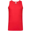 Red - Front - Fruit of the Loom Mens Athletic Vest Top
