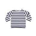 White-Nautical Navy - Front - Babybugz Baby Breton Stripe Long-Sleeved T-Shirt