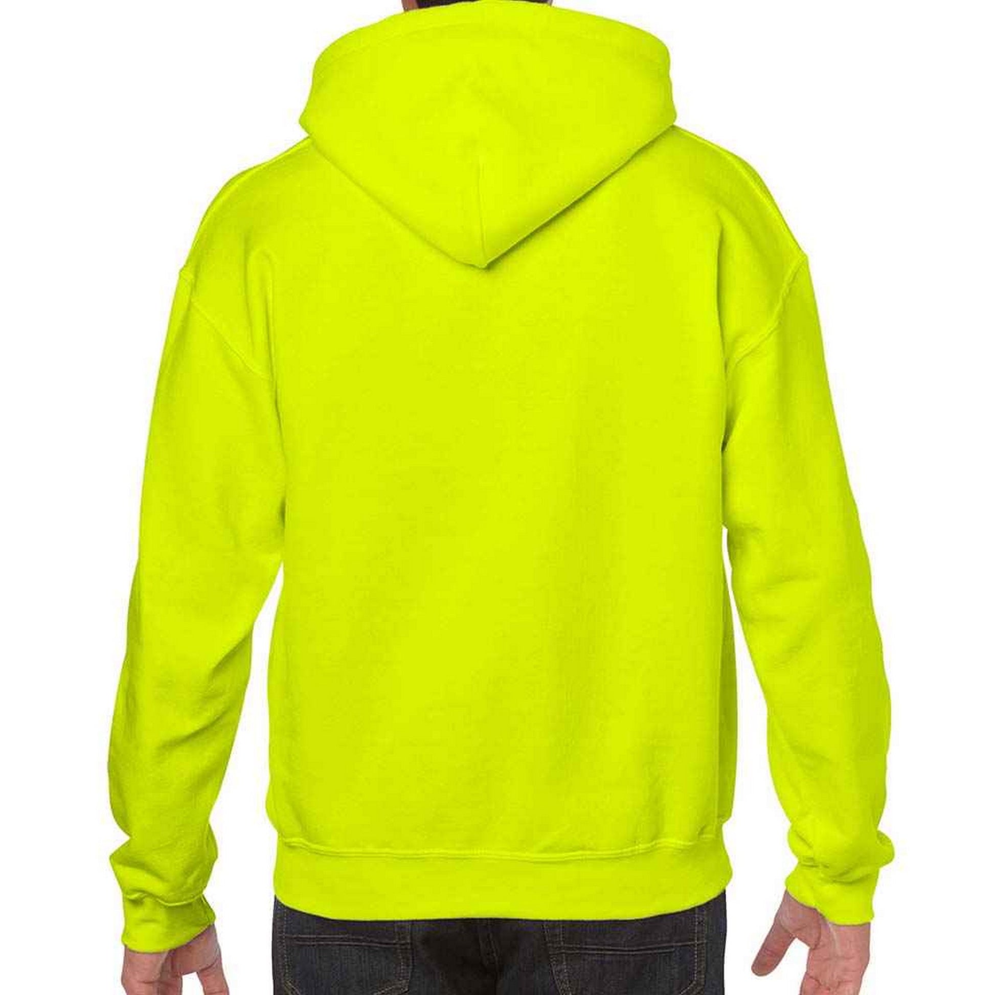 Safety Green - Back - Gildan Unisex Adult Heavy Blend Hoodie