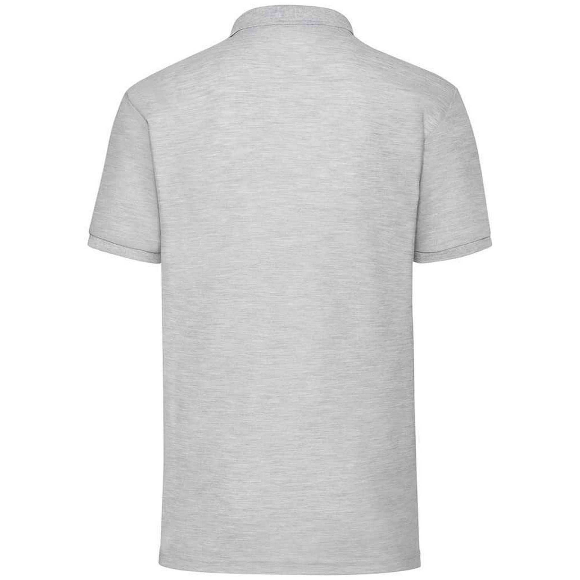 Heather Grey - Back - Fruit of the Loom Mens Pique Polo Shirt
