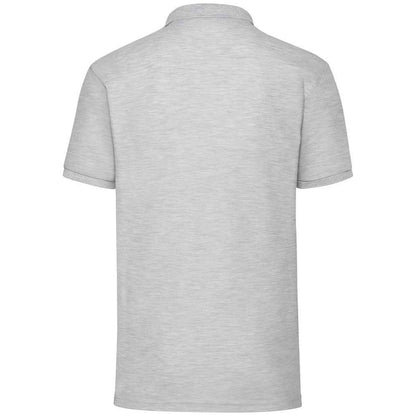 Heather Grey - Back - Fruit of the Loom Mens Pique Polo Shirt