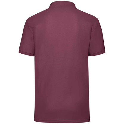 Burgundy - Back - Fruit of the Loom Mens Pique Polo Shirt