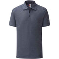 Heather Navy - Front - Fruit of the Loom Mens Pique Polo Shirt