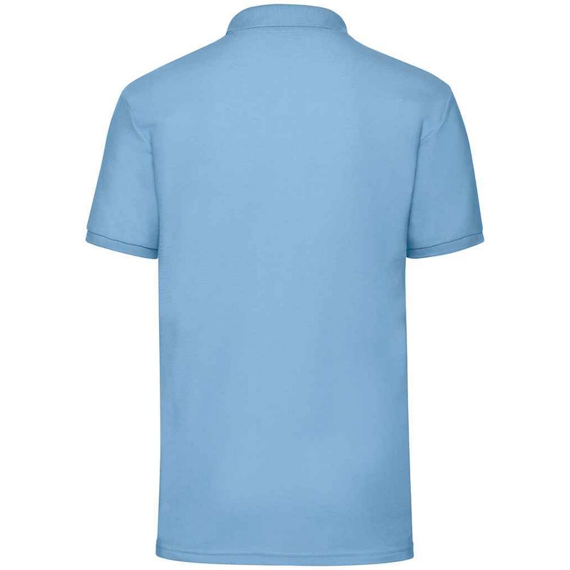 Sky Blue - Back - Fruit of the Loom Mens Pique Polo Shirt