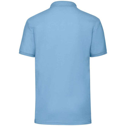 Sky Blue - Back - Fruit of the Loom Mens Pique Polo Shirt