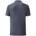 Heather Navy - Back - Fruit of the Loom Mens Pique Polo Shirt
