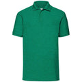 Heather Green - Front - Fruit of the Loom Mens Pique Polo Shirt