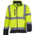 Yellow-Navy - Front - Yoko Unisex Adult Hi-Vis Soft Shell Jacket