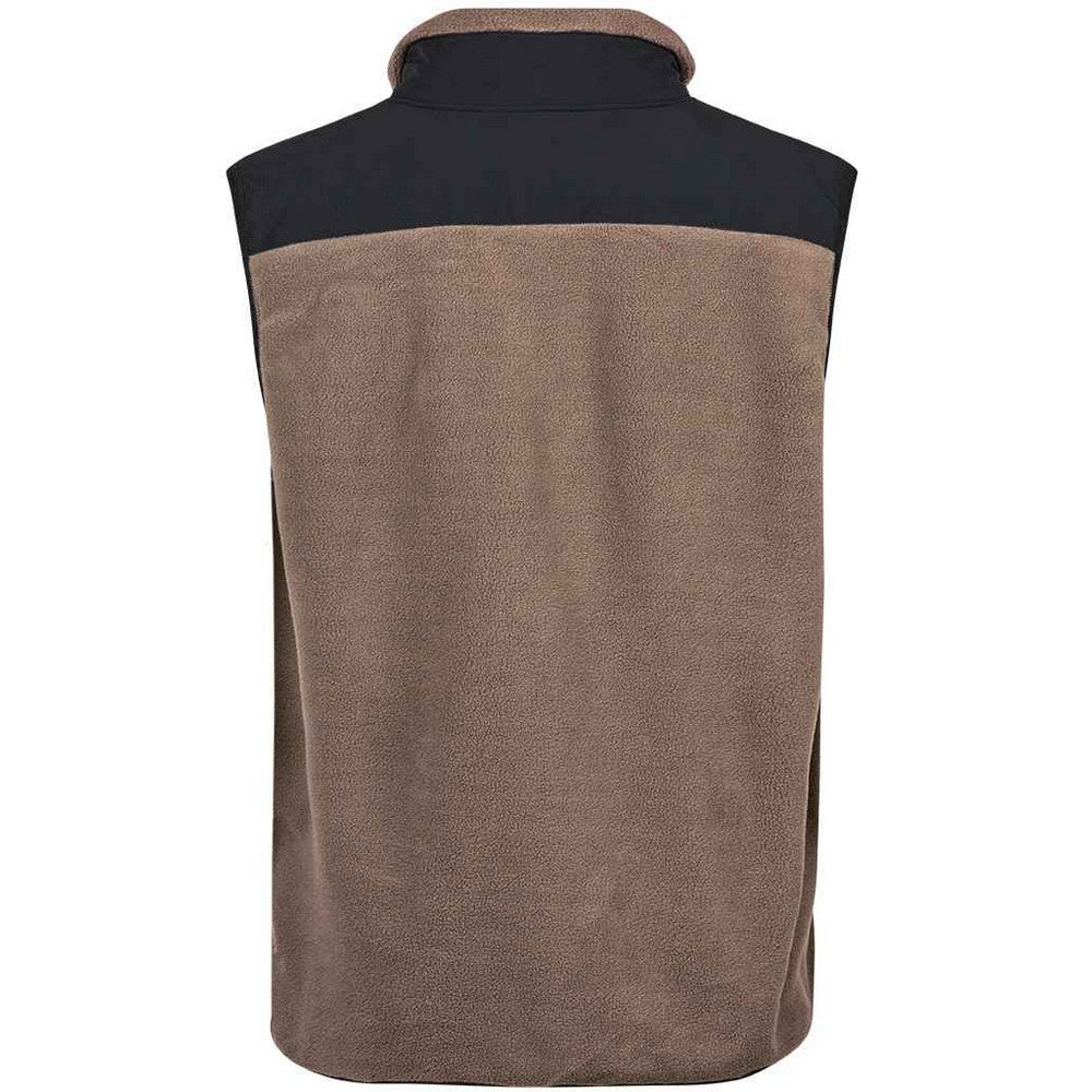 Clay-Black - Back - Tee Jays Mens Mountain Fleece Body Warmer