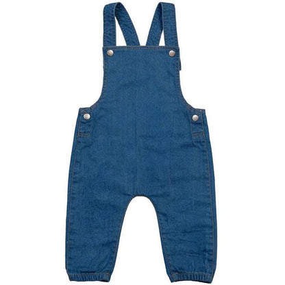 Denim Blue - Front - Babybugz Baby Rocks Denim Dungarees