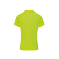 Neon Yellow - Back - Premier Womens-Ladies Coolchecker Pique Polo Shirt