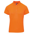 Neon Orange - Front - Premier Womens-Ladies Coolchecker Pique Polo Shirt