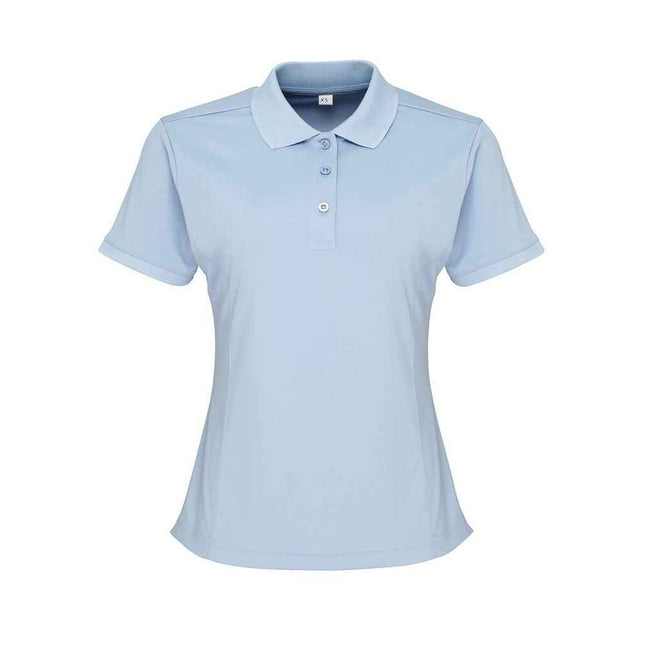 Light Blue - Front - Premier Womens-Ladies Coolchecker Pique Polo Shirt