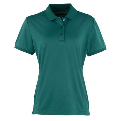 Bottle Green - Front - Premier Womens-Ladies Coolchecker Pique Polo Shirt