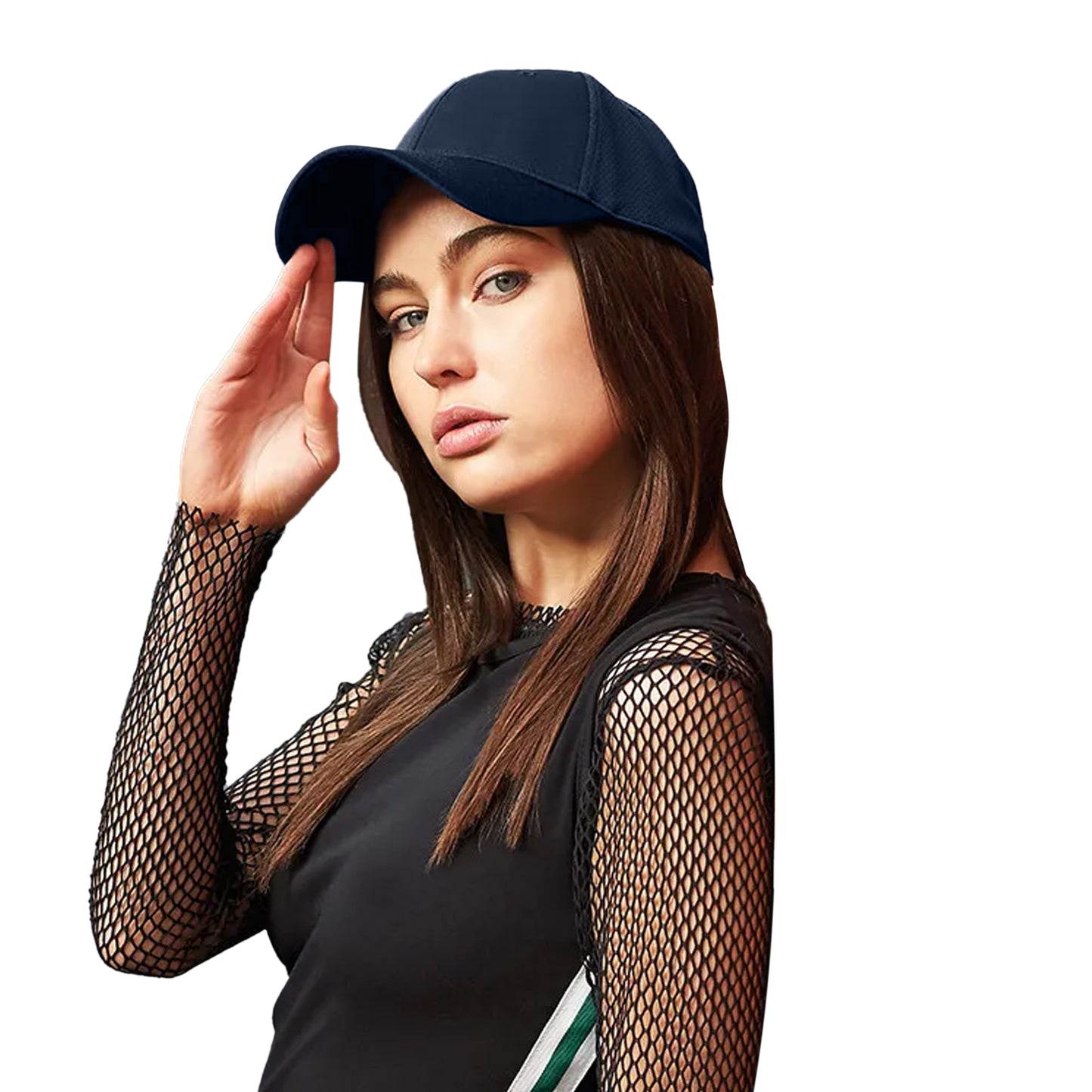 Navy - Side - Beechfield Unisex Adult 6 Panel Air-Mesh Cap