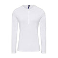White - Front - Premier Womens-Ladies Long John Plain Roll Sleeve T-Shirt