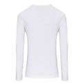 White - Back - Premier Womens-Ladies Long John Plain Roll Sleeve T-Shirt