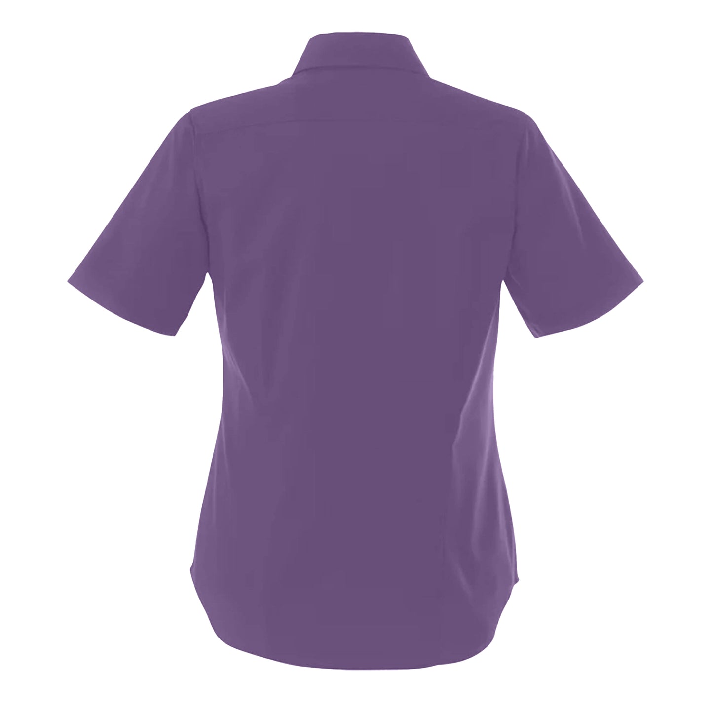 Purple - Back - Premier Womens-Ladies Poplin Short-Sleeved Blouse