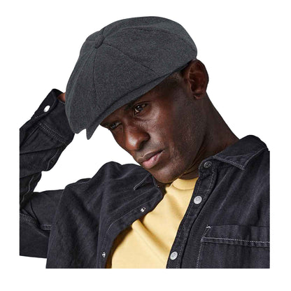 Charcoal Marl - Back - Beechfield Unisex Adult Baker Boy Melton Wool Cap