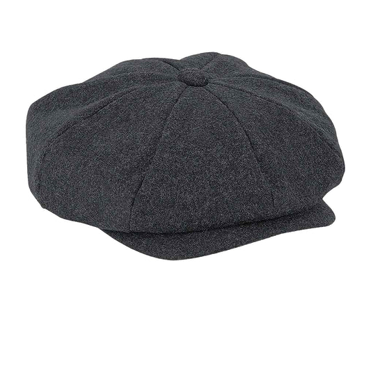 Charcoal Marl - Front - Beechfield Unisex Adult Baker Boy Melton Wool Cap