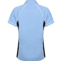 Sky Blue-Navy-White - Back - Finden & Hales Womens-Ladies Piped Performance Polo Shirt
