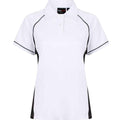 White-Black-Black - Front - Finden & Hales Womens-Ladies Piped Performance Polo Shirt