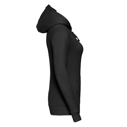 Black - Side - Russell Womens-Ladies Authentic Hoodie