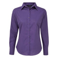 Purple - Front - Premier Womens-Ladies Long-Sleeved Shirt