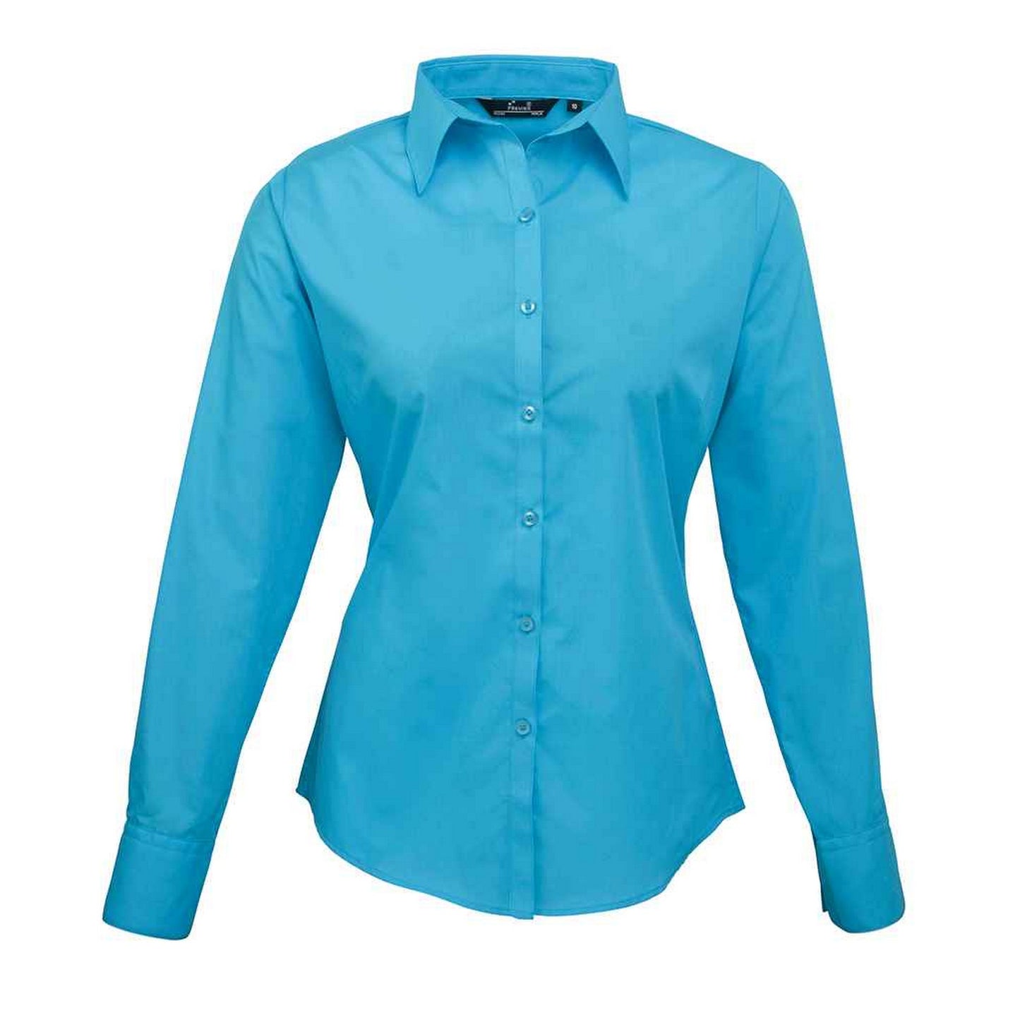 Turquoise - Front - Premier Womens-Ladies Long-Sleeved Shirt