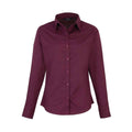 Aubergine - Front - Premier Womens-Ladies Long-Sleeved Shirt